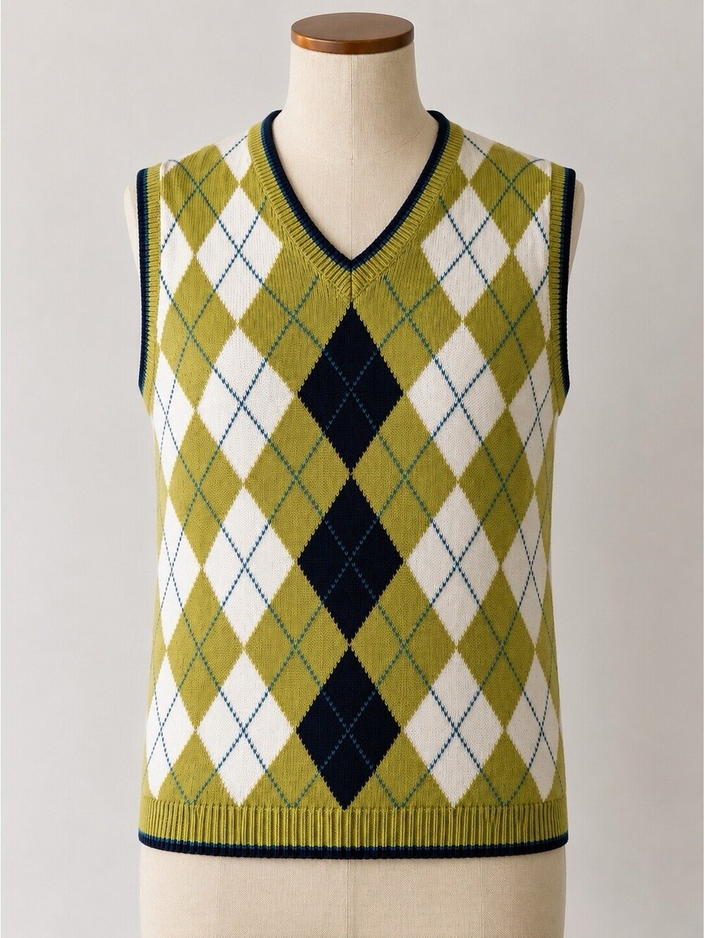 Liz Golf by Liz Claiborne Argyle Sweater Vest Mens L Cotton V Neck Golf Preppy